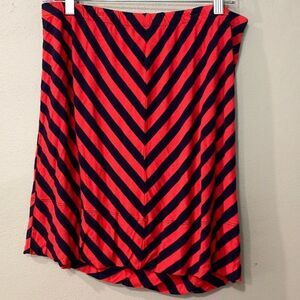 MERONA Red and Navy Chevron‎ Striped Mini Skirt